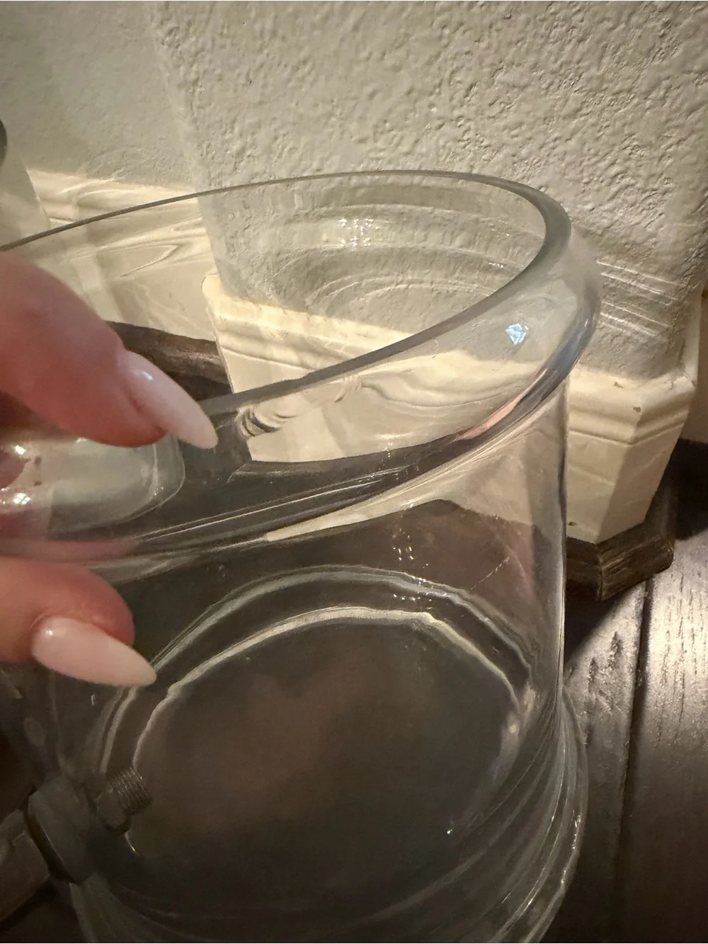 Pottery Barn Clear Glass Double-Tier Beverage Dispenser with Silver Spigots